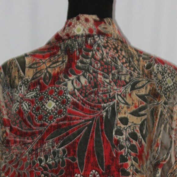 TanJay Shear Multicolor 3/4 Sleeve Button Down Top - Picture 11 of 11